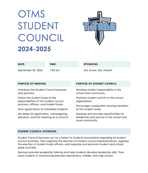 OTMS Student Council 2024-25